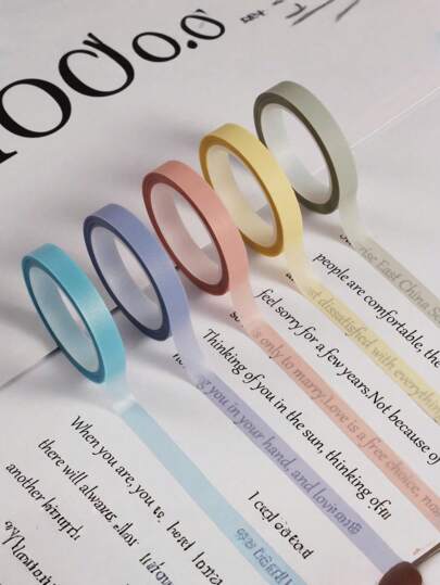 5/10 unidades de fita fluorescente transparente para marca-texto, 5 cores, adesivo para anotações de livros, marcador de leitura, etiqueta de calendário, guias de índice pastel ultrafinas, PET, adesivo transparente para notas, material de estudo, organização, planejador, diário, scrapbooking, papelaria, estética