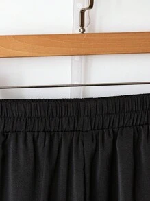 SHEIN CURVE+ Elegant Autumn Vacation Pants For Women In Plus Size Fall Cloth For Women - Black - View 4