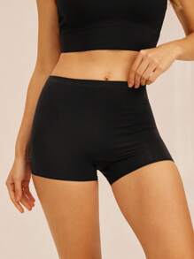 LUVLETTE 2条装超细纱高弹无缝基本款男式短裤女士内衣内裤套装-全黑