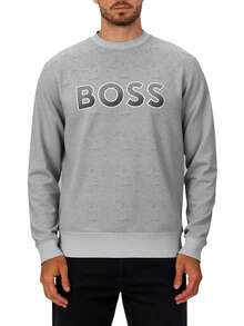 Hugo Boss Men's Round Neck Long Sleeve Casual Loose Versatile Sweatshirt - 059-Light-Pastel-Gre - View 1