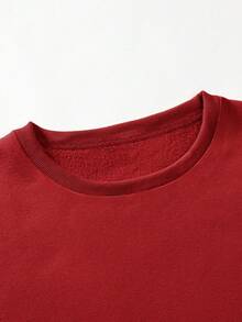 Felpa da uomo in 100% cotone con patch a lettera e spalle a caduta