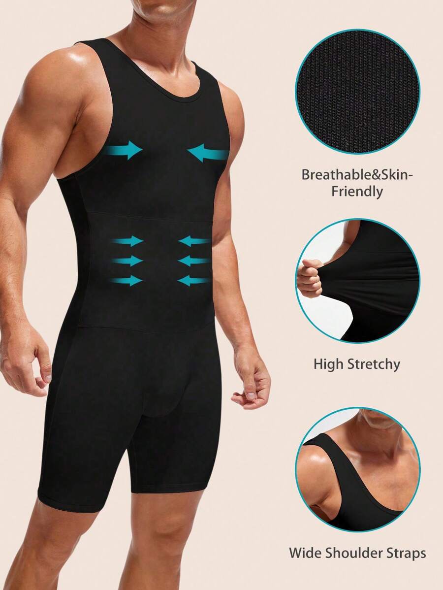 Men's High Elasticity Wide Strap Body Shaping Romper