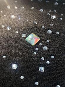 ROMWE MEN Street Life Men's Casual Washed Rhinestone Decor Tank Top & Shorts Set (Rhinestone Design Random)