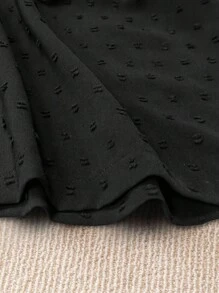 Momelise Plus Size Casual Solid Color Wide Leg Pants Fall Cloth For Women - Black - View 5