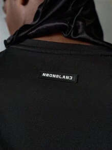 NEON BLANC 男士休闲黑色针织短袖圆领T恤，适合夏季