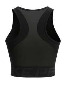 Nike Pro Dri-Fit 女式短款圆领修身休闲背心 - 黑色 - 查看 2