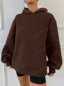 DAZY Nueva sudadera con capucha de forro polar básica y casual de moda para otoño, ropa de mujer de otoño, con forro térmico