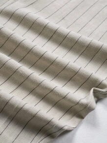 Manfinity Homme 大码男士休闲日常条纹亚麻宽松裤 - 杏色 - 查看 5