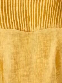 Chiquease Women's Pleated Chiffon Tie-Waist Midi Dress, Flowy Swing Skirt, Suitable For Summer, Music Festival, Beach, Holiday, Teacher Club, Cute - Yellow - View 7