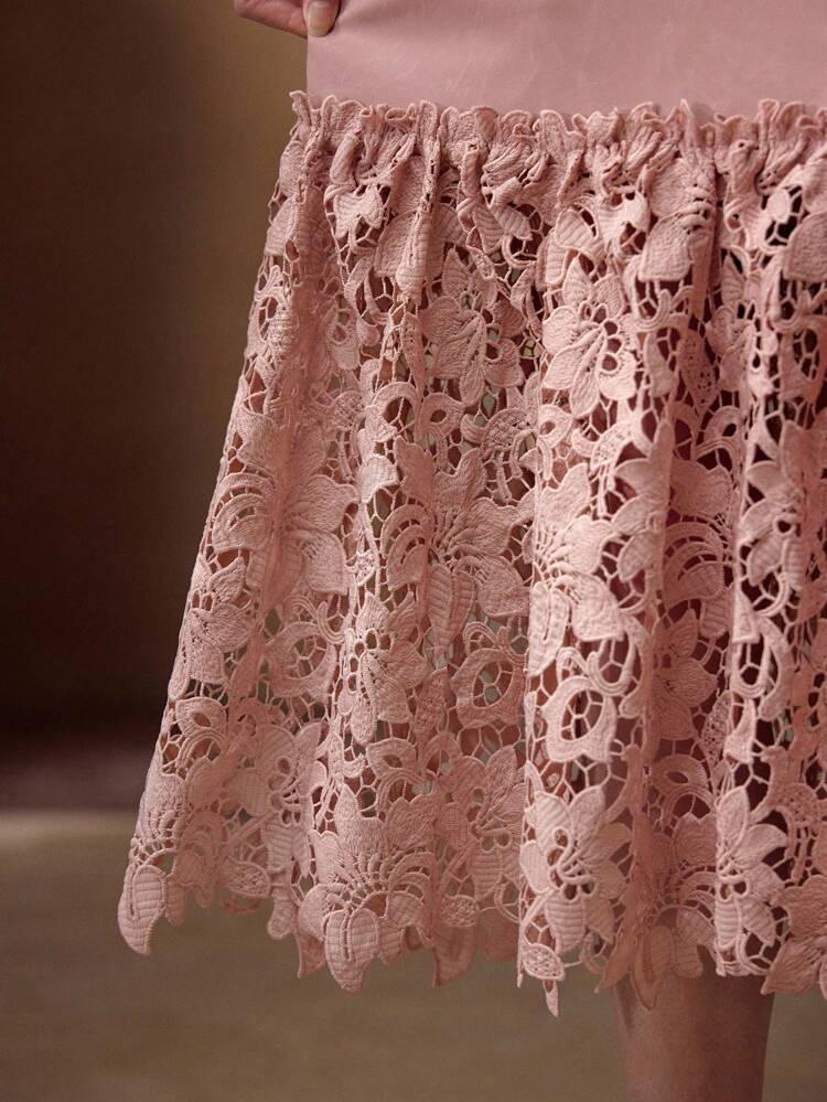 LEATHER PATCHWORK EMBROIDERED ELEGANT VACATION MERMAID MIDI DRESS FOR PARTY