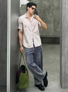 ESTAVOR Men's Floral Print Slim Fit Casual Fashion Shirt - Multicolor - View 1