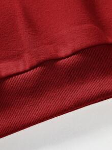 Felpa da uomo in 100% cotone con patch a lettera e spalle a caduta