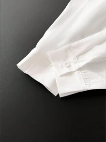 INAWLY 大码女式休闲百搭纯色长袖衬衫