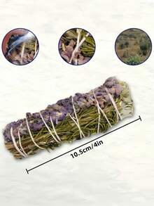 1/3 件白色鼠尾草香薰套装，用于净化负能量，包括迷迭香薰衣草手工捆绑，非常适合家庭净化幸福 - 彩色 - 查看 3