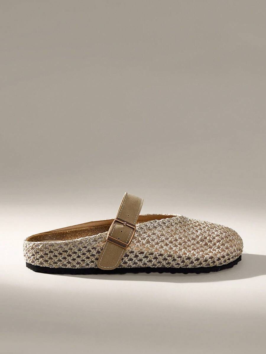 Solecia Giày lười đế dày mới mùa xuân/thu, giày nữ mũi kín - Màu Khaki - Xem 1