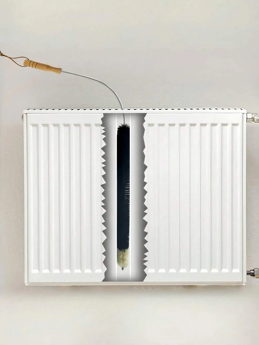 1PC Radiator Brush - 120cm  - Suitable For Cleaning Flat Surface Radiators Overlength Cleaning Brush, Washing Machine Cleaner Brush, Radiator Cleaner Brush,Fridge Coil Brush, Multi-Purpose Home Appliance Dust Cleaning Tool For Vents, Pipes, Lint Removal,Reusable