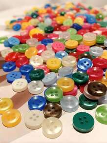 300pcs Buttons - Assorted Colors, Vintage Style Round Buttons For DIY Crafts, Shirts, Sewing, Novelty Mixed Color Series For Wallet Making, DIY Wallet Making