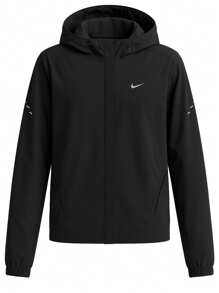 Nike 女式长袖前拉链连帽夹克 - 黑色 - 查看 1