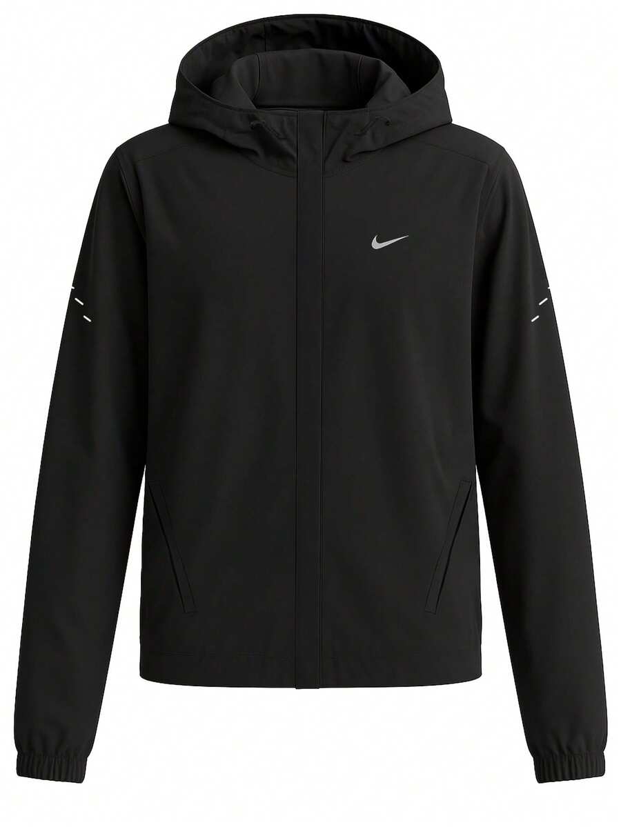 Nike 女式长袖前拉链连帽夹克 - 黑色 - 查看 1