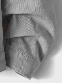 SHEIN Cottnline Men's Denim Jacket With Fur Collar And Lining - Light Grey - View 3