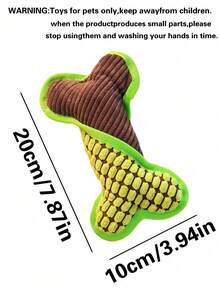 PETSIN 1pc Multi-Colored Bone Shaped Plush Dog Chewing And Teeth Grinding Toy – Built-In Sound Generator For Self-Entertainment, Soft Boredom Relief For Puppies, Pet Use Only - Multicolor - View 3