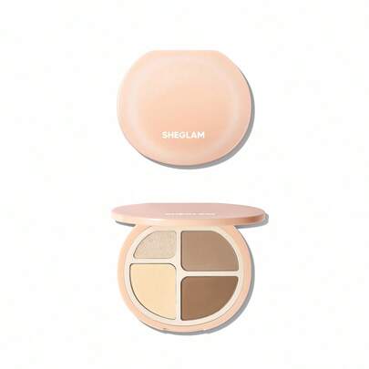 SHEGLAM Hypersculpt 提亮修容彩妝盤-Warm, 多用途啞光調色盤，適用於提亮、腮紅、修容、眼影和塑形粉 品牌 美容 化妝 化妝品 適合女性與女孩 完美搭配夏季春季 Y2K 時尚 流行 生日 母親節禮物 假期 派對準備就緒 最佳顏色
