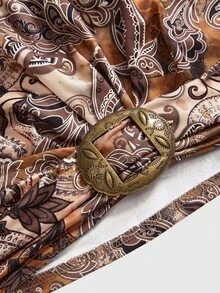 ROMWE Hippie Vintage Halter Cashew Flower Print Women Tank Top