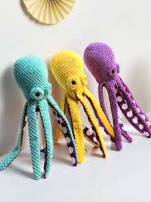 PETSIN 1 Stück Oktopus-förmiges Plüsch-Soundspielzeug - Quietsch-Spiel- und Kautier für Hunde & Katzen, niedliches Oktopus-Interaktionsgeschenk für Haustiere