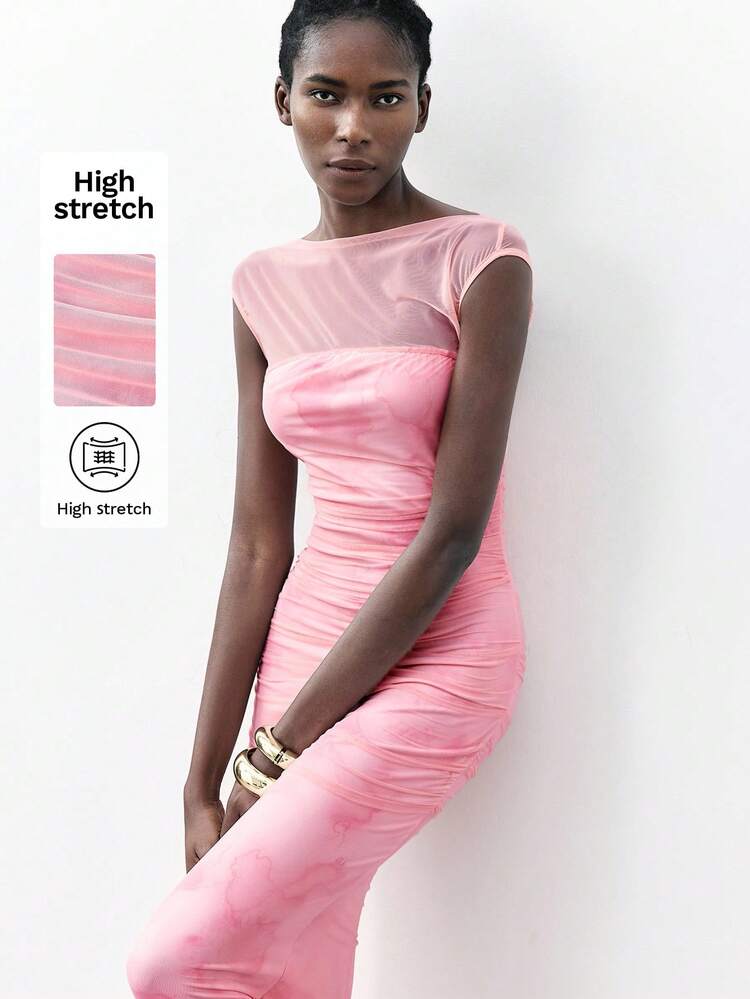 SHEIN Maija Damen rosa Blümchenmuster Überlagerung Design Sommer Lässig Kleid, vielseitig ganzjährig modisch elegant urbaner Stil komfortabel passgenaue Nachahmung 2 Stücke Blümchenmuster graziös feminin niedlich Konzert Sommer Dopamin Urlaubs Outfit romantisch und schön französischer lässiger hochwertiger Sinn für Intelligenz und Eleganz "Old Money" Stil Kreuzfahrt Bekleidung Urlaubsoutfit