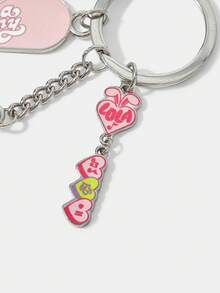 LOONEY TUNES X SHEIN 1 móc khóa họa tiết hoạt hình dễ thương màu hồng - Hồng - Xem 4