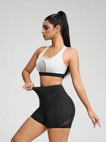 Innovista Luxuriöse Damen Sportsets in natürlichen Farbtönen mit Farbblöcken, raffiniertes Design, Trainingskleidung, atmungsaktiver aktiver Crop-Top-BH mit Leggings, Handytasche, zweiteiligeMetallicausführung für tägliches Yoga, Radfahren, HIIT, Büro bis Gericht, Brunch bis Fitnessstudio, Funktion Athleisure den ganzen Tag, dehnbar, Aktivkleidung für Herbst, Komfort, Bewegung, Mesh, atmungsaktiv, Ausschnitt, Cardio, Laufen, Cross-Fit, Outdoor-Übungen, gesund, utilitaristisch, chic, Riemendesign - Schwarz und Weiss - Übersicht 9