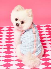 PETSIN 蓝色甜美风洛丽塔风3D兔子图案夏季轻薄透气镂空狗猫背心 - 彩色 - 查看 1