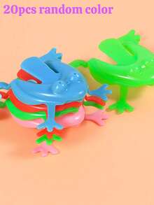 MINKOJA 20pcs/40pcs Plastic Jumping Frogs, Finger Pressing Bouncing Frog Toy With Bucket For Kids Easter Birthdays Party Favors, Mixed Color ( No Bucket) - Multicolor - View 10