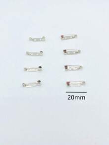 30/100 Pcs Silver Brooch Pin Backs - Heavy Duty Locking Clasps For DIY Jewelry Making, Craft Badges, Wedding Name Tags & Sewing Projects - Secure Safety Pin Backs With Brass Clasp, Multi-Purpose Fasteners For Corsages, Boutonnieres & Fabric Accessories - Multicolor - View 7