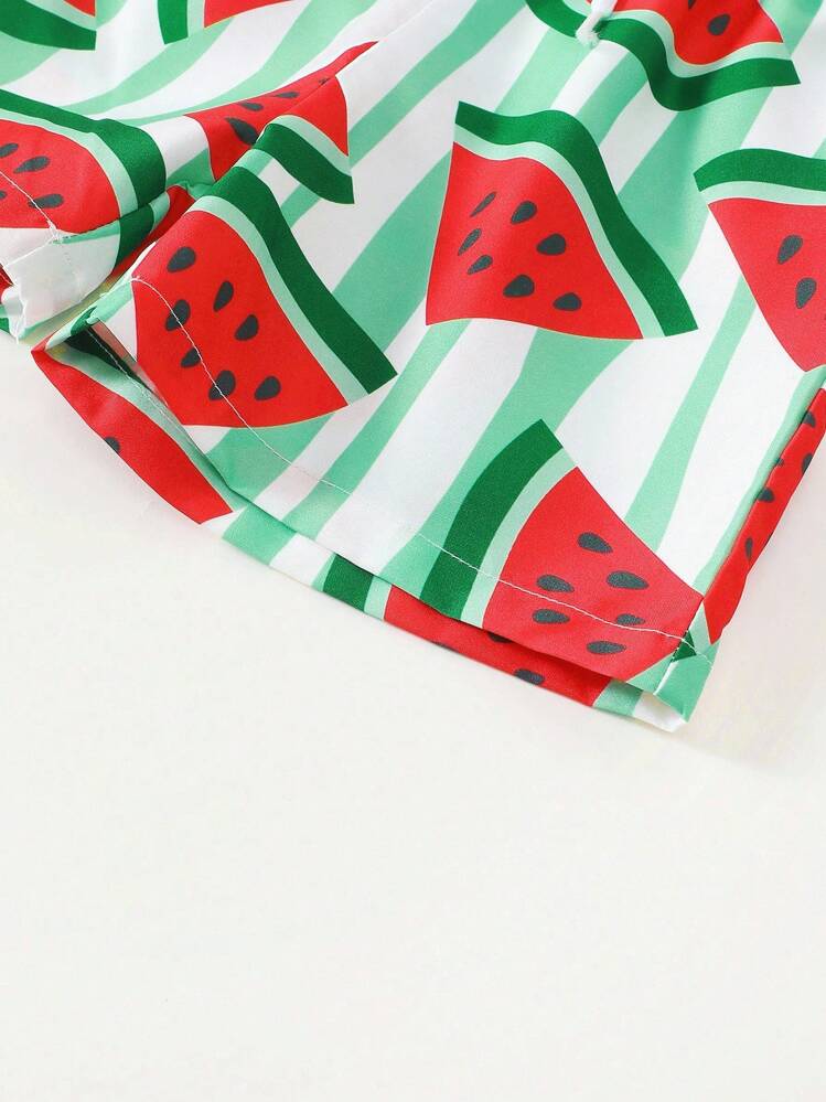 Toddler Boys' Outdoor Watermelon Print Drawstring Beach Shorts - Multicolor - View 6