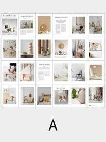 1 pieza/3 piezas Revista de estilo lujoso INS Accesorios de fotografía Revista decorativa - Blanco - Ver 15