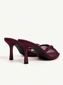 CUCCOO CHICEST 女士金色带方头高跟凉鞋 - 酒紅色 - 查看 10