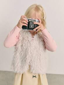 Maija Kids Maija Kids Young Girl Bow Decor Casual Versatile Minimalist A-Line Skirt Fall Winter - Apricot - View 5