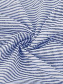 EMERY ROSE 女士系腰条纹口袋阔腿宽松休闲短裤