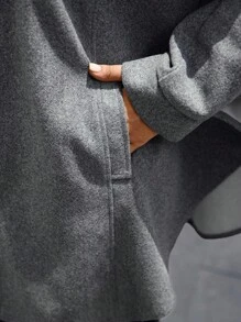 EMERY ROSE 大码女式纯色蝙蝠袖口袋宽松休闲大衣