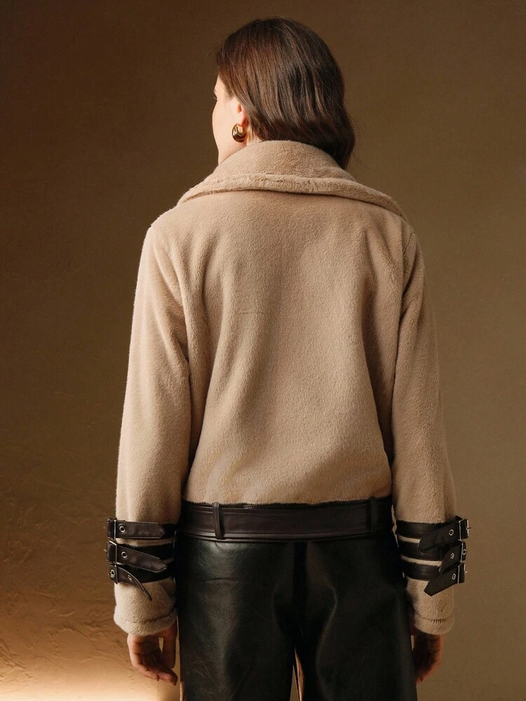 Women's Casual Fleece Jacket With Collar, Zipper Front, Long Sleeve, Suitable For Daily Wear And Party Occasions, Autumn/Winter