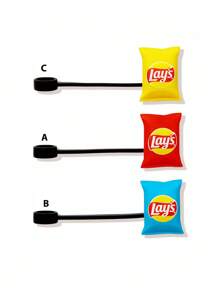 Lay's X SHEIN Dust-Proof Reusable Straw Cap, Suitable For Straws With A Diameter Of 8-10 Mm - Multicolor - View 3