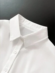 INAWLY 大码女式休闲百搭纯色长袖衬衫