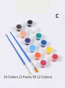 SHEIN 1 Set Vernici acriliche Set di pittura ad acquarello da 12 colori, adatto per disegni fatti a mano, pittura, graffiti e lavaggio, ideale per studenti d'arte, forniture per ufficio e studio e articoli per il ritorno a scuola