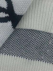 SHEIN Little Byeori Young Girl Casual Bowknot Pattern Pullover Sweater School Tops Cute Tops Graphic Bow Sweater Winter Sweater - Black and White - View 9