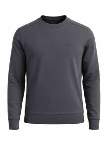 Hugo Boss Áo hoodie chui đầu dài tay cổ tròn thường ngày rộng rãi cho nam - 027 Xám đậm - Xem 4