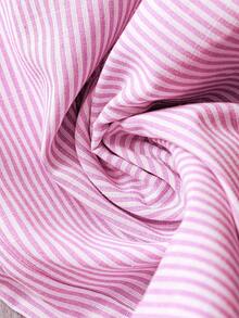 Rusticease 女条纹松紧腰宽松阔腿休闲裤粉色条纹裤粉色裤子女阔腿裤夏季裤子女裤子 - 粉色 - 查看 4