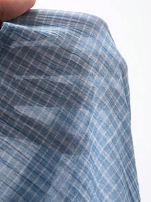DAZY Women's Plaid Shirt And Pants 2 Pieces Casual Set Lounge Sets For Women - Blue - View 7