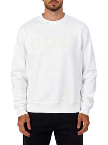 Hugo Boss Men's Round Neck Long Sleeve Casual Pullover Sweatshirt - 100 White - View 1