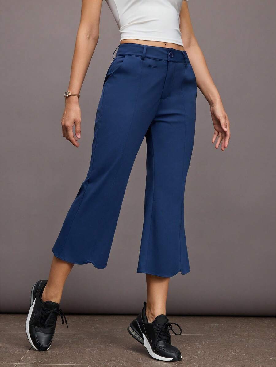 Activina Women's Casual Solid Color Sports Pants - Blue - View 1